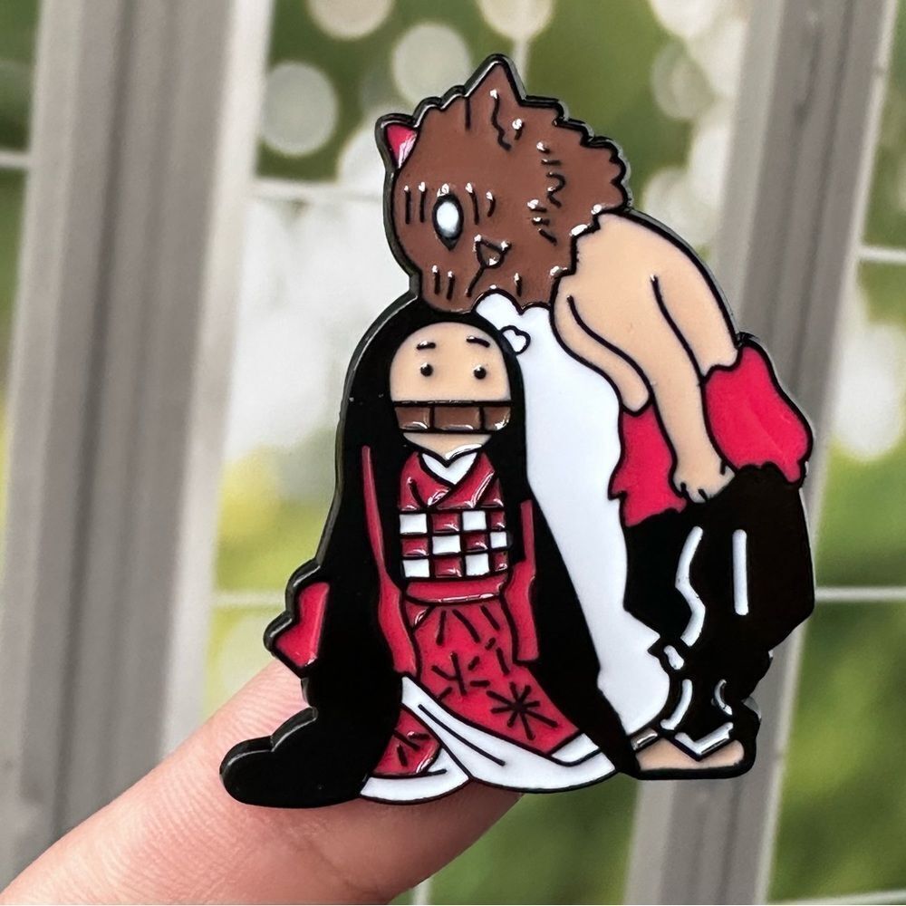 Nezuko Inosuke Demon Slayer Enamel Pin/ Brooch Lapel